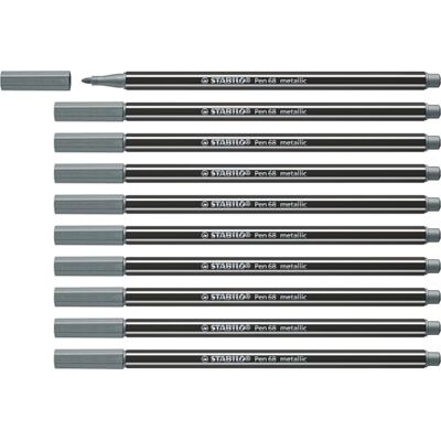 Stylo-feutre STABILO Pen 68 Argent Métallique - Felt-tip pens Stylo-feutre STABILO Pen 68 Argent Métallique - Felt-tip pens