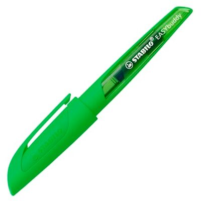 STABILO Stylo-plume scolaire EASYbuddy NEON Stylo-plume à l'unité plume d'apprentissage (A) cartouche d'encre bleue incluse corps vert fluo STABILO Stylo-plume scolaire EASYbuddy NEON Stylo-plume à l'unité plume d'apprentissage (A) cartouche d'encre bleue incluse corps vert fluo