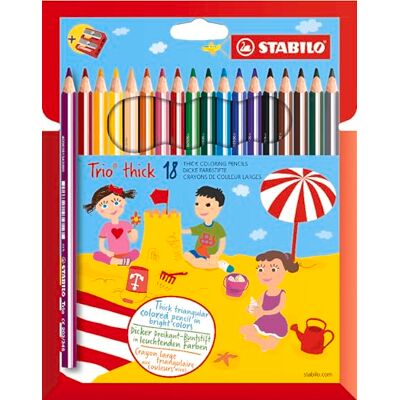 Crayons triangulaires STABILO Trio - Pack de 18 Crayons triangulaires STABILO Trio - Pack de 18