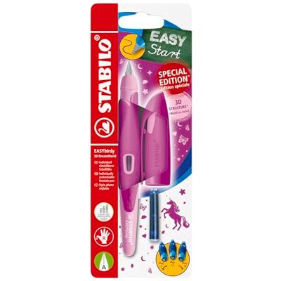 STABILO Stylo-plume ergonomique EASYbirdy 3D DreamWorld Special Edition Blister x 1 plume d'apprentissage (A) clé de réglage pour droitier cartouche d'encre bleue incluse corps rose STABILO Stylo-plume ergonomique EASYbirdy 3D DreamWorld Special Edition Blister x 1 plume d'apprentissage (A) clé de réglage pour droitier cartouche d'encre bleue incluse corps rose