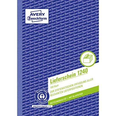 Avery Dennison Zweckform 1240 lieferschein perforées, DIN A5, 100 Feuilles de papier, blanc Avery Dennison Zweckform 1240 lieferschein perforées, DIN A5, 100 Feuilles de papier, blanc