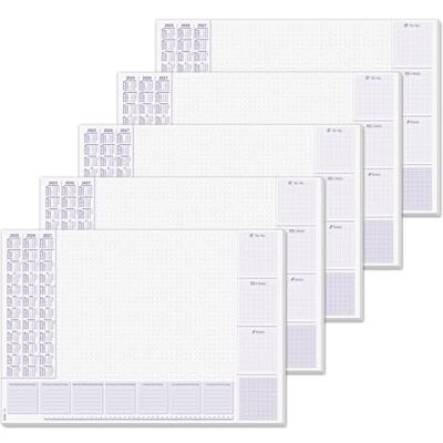 Sigel HO355 Lot de 5 Sous-mains en papier, calendriers sur 3 ans et semainier, A2 (59.5 x 41 cm), bleu et blanc, 5 x 30 feuilles Sigel HO355 Lot de 5 Sous-mains en papier, calendriers sur 3 ans et semainier, A2 (59.5 x 41 cm), bleu et blanc, 5 x 30 feuilles