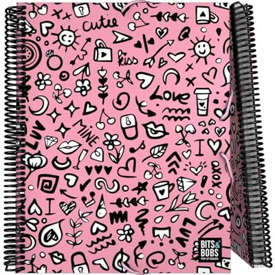 Grafoplás Grafoplas Classeur de 30 pochettes transparentes A4, spirale PVC, couverture souple, collection Design Bits&Bobs Pop Up Design I Love You, Maxiplás, parfait pour organiser vos fournitures scolaires Grafoplás Grafoplas Classeur de 30 pochettes transparentes A4, spirale PVC, couverture souple, collection Design Bits&Bobs Pop Up Design I Love You, Maxiplás, parfait pour organiser vos fournitures scolaires
