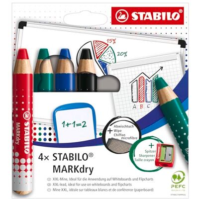 Marqueurs tableau blanc STABILO Modèle 648/4-5 - Pack de 4 couleurs assorties Marqueurs tableau blanc STABILO Modèle 648/4-5 - Pack de 4 couleurs assorties