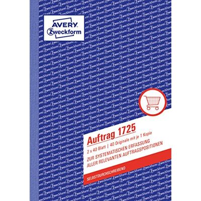 Avery Dennison Zweckform 1725 application, DIN A5, selbstdurchschreibend, 2 x 40 feuilles, blanc, jaune Avery Dennison Zweckform 1725 application, DIN A5, selbstdurchschreibend, 2 x 40 feuilles, blanc, jaune