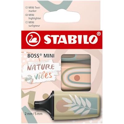 STABILO Lot de 3 surligneurs Boss Mini Naturevibes Terreau vert, vert boue, beige STABILO Lot de 3 surligneurs Boss Mini Naturevibes Terreau vert, vert boue, beige