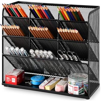 Marbrasse Organiseur de Bureau en Maille, Porte-Stylos Multifonction pour Fournitures Scolaires et Maison Marbrasse Organiseur de Bureau en Maille, Porte-Stylos Multifonction pour Fournitures Scolaires et Maison