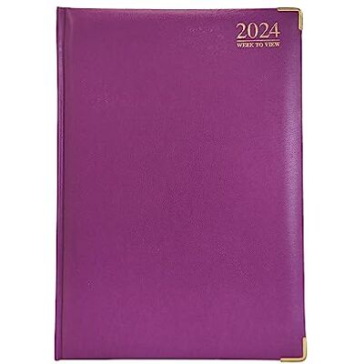 G4GADGET G4 Agenda semainier 2024 avec couverture rigide et papier 70 g/m² Violet Format A5 G4GADGET G4 Agenda semainier 2024 avec couverture rigide et papier 70 g/m² Violet Format A5