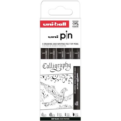 uni-ball Coffret PIN de 5 pièces de marqueurs calibrés 0,1 à 0,5 mm couleur noir et gris SET CALIGRAPHY uni-ball Coffret PIN de 5 pièces de marqueurs calibrés 0,1 à 0,5 mm couleur noir et gris SET CALIGRAPHY