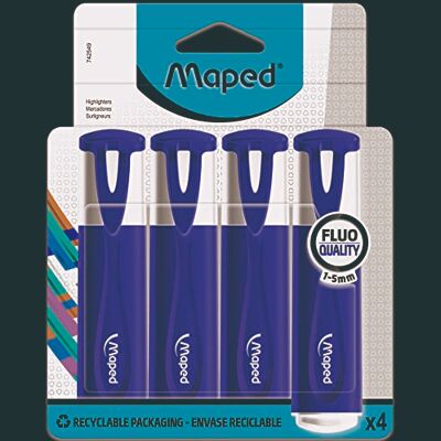 Maped Surligneurs Fluo’Peps Classic Surligneurs Longue Durée pour Usage Scolaire et Professionnel Pack Carton de 4 Surligneurs Jaune Fluo Maped Surligneurs Fluo’Peps Classic Surligneurs Longue Durée pour Usage Scolaire et Professionnel Pack Carton de 4 Surligneurs Jaune Fluo