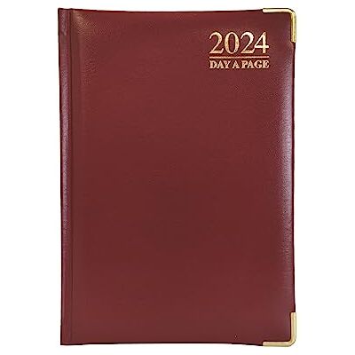 G4GADGET Agenda 2024 2024 avec couverture rigide et bords dorés Bordeaux/rouge 1 jour par page Format A5 G4GADGET Agenda 2024 2024 avec couverture rigide et bords dorés Bordeaux/rouge 1 jour par page Format A5