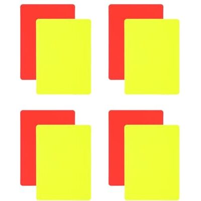 XICHENGSHIDAI Lot de 4 cartes d'arbitre de football, rouge et jaune, kit d'avertissement pour arbitre de football, volley-ball, rugby, baseball XICHENGSHIDAI Lot de 4 cartes d'arbitre de football, rouge et jaune, kit d'avertissement pour arbitre de football, volley-ball, rugby, baseball