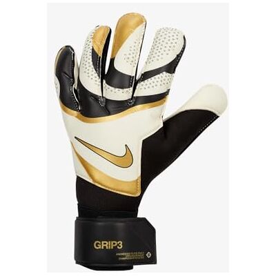 NIKE Unisex Gants De Gardien De But Nk Gk Grp3 Ho23, Black/White/Mtlc Gold Coin, FB2998-011, 9 NIKE Unisex Gants De Gardien De But Nk Gk Grp3 Ho23, Black/White/Mtlc Gold Coin, FB2998-011, 9