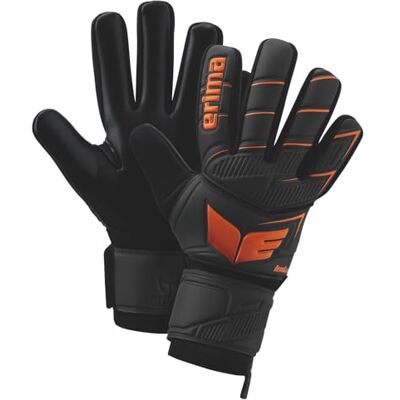 Erima AeroClaw New Talent 7222606 Gants de gardien de but, unisexes, pour jeunesse, noir/orange, taille 6 Erima AeroClaw New Talent 7222606 Gants de gardien de but, unisexes, pour jeunesse, noir/orange, taille 6