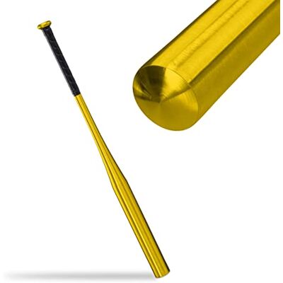 Relaxdays Batte de baseball, aluminium, 86,3 cm, poignée antidérapante antidérapante, softball, grand, ronde, sport, jeu, or Relaxdays Batte de baseball, aluminium, 86,3 cm, poignée antidérapante antidérapante, softball, grand, ronde, sport, jeu, or