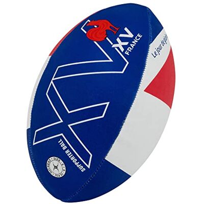 Gilbert Ballon de Rugby FFR XV de France Equipe de France Collection Officielle, Taille 5, Bleu Gilbert Ballon de Rugby FFR XV de France Equipe de France Collection Officielle, Taille 5, Bleu