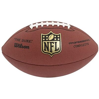 Wilson , Ballon de Foootbal Américain, American Football, Réplique fidèle du Ballon NFL "The Duke", Pour joueurs occasionnels et Collectionneurs, Cuir mixte, Brun, Format officiel, WTF1825XDISP Wilson , Ballon de Foootbal Américain, American Football, Réplique fidèle du Ballon NFL "The Duke", Pour joueurs occasionnels et Collectionneurs, Cuir mixte, Brun, Format officiel, WTF1825XDISP