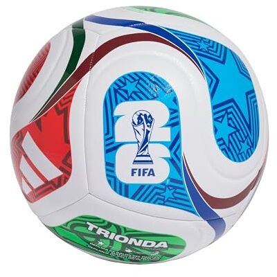 adidas Ballon d'entraînement Trionda Coupe du Monde FIFA 26, unisexe, blanc/bleu roi/bleu solaire/rouge puissant, 5 adidas Ballon d'entraînement Trionda Coupe du Monde FIFA 26, unisexe, blanc/bleu roi/bleu solaire/rouge puissant, 5