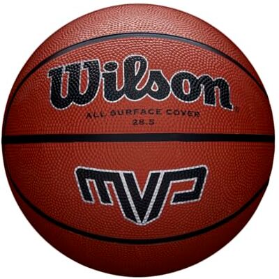 Wilson Ballon de basket d'extérieur en caoutchouc rugueux en asphalte granulés Fond en plastique Taille 6 8 à 12 ans MVP Marron Wilson Ballon de basket d'extérieur en caoutchouc rugueux en asphalte granulés Fond en plastique Taille 6 8 à 12 ans MVP Marron