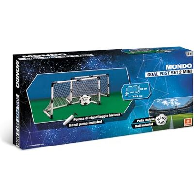 Mondo Toys Set 2 Enfants-Ballon Mini Ball Inclus-Couleur Blanc noir-18014 Cages de Foot, 18014, TU Mondo Toys Set 2 Enfants-Ballon Mini Ball Inclus-Couleur Blanc noir-18014 Cages de Foot, 18014, TU
