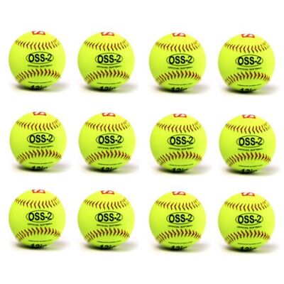 BARNETT OSS-2 Balle de Softball, Baseball Initiation 12'', Blanc, 1 douzaine BARNETT OSS-2 Balle de Softball, Baseball Initiation 12'', Blanc, 1 douzaine