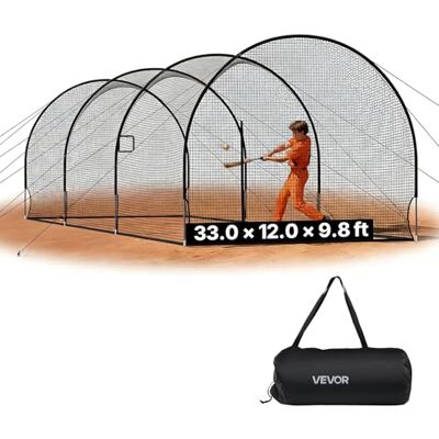 VEVOR Cage de frappe de baseball, 12/19/22/33/35/39/40 FT Cage portative autoportante, cages de réseau, Cages à frapper avec ouverture de machine de lancement, équipement d'entraînement de VEVOR Cage de frappe de baseball, 12/19/22/33/35/39/40 FT Cage portative autoportante, cages de réseau, Cages à frapper avec ouverture de machine de lancement, équipement d'entraînement de