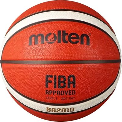 Molten BG2010 Deep Seams Ballon de basket-ball en caoutchouc de qualité supérieure, approuvé par la FIBA, jeu intérieur/extérieur, orange/ivoire Molten BG2010 Deep Seams Ballon de basket-ball en caoutchouc de qualité supérieure, approuvé par la FIBA, jeu intérieur/extérieur, orange/ivoire