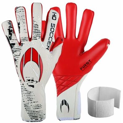 HO Soccer First Superlight EVO SMU Red Gants de gardien de but unisexe pour adulte Blanc/rouge HO Soccer First Superlight EVO SMU Red Gants de gardien de but unisexe pour adulte Blanc/rouge