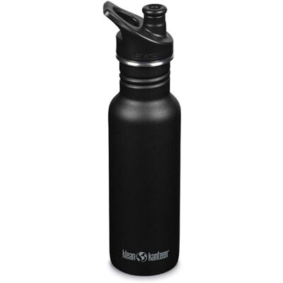 Klean Kanteen Bouteille classique, étroite, 532 ml, avec capuchon de sport, noir Klean Kanteen Bouteille classique, étroite, 532 ml, avec capuchon de sport, noir