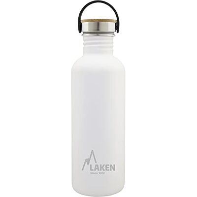 LAKEN Bot. ac. inox Basic 1L,tapón acero/bambú Blanco LAKEN Bot. ac. inox Basic 1L,tapón acero/bambú Blanco