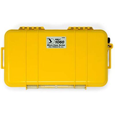 PELI 1060 Micro Coque, Protection pour Smartphone et Petit équipement lors d'aventures en plein air, étanchéité IP67, capacité 3L, fabriqué aux États-Unis, doublure jaune/noir PELI 1060 Micro Coque, Protection pour Smartphone et Petit équipement lors d'aventures en plein air, étanchéité IP67, capacité 3L, fabriqué aux États-Unis, doublure jaune/noir