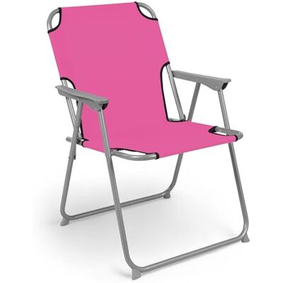 Spetebo Piccolo Chaise de camping pliable classique Rose Spetebo Piccolo Chaise de camping pliable classique Rose