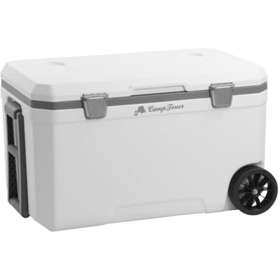 CampFeuer Glacière de 70 litres avec roulettes Glacière isotherme avec poignées Boîte de refroidissement mobile Mini réfrigérateur Boîte à goûter Glacière Pour voiture et extérieur CampFeuer Glacière de 70 litres avec roulettes Glacière isotherme avec poignées Boîte de refroidissement mobile Mini réfrigérateur Boîte à goûter Glacière Pour voiture et extérieur