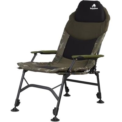 CampFeuer Chaise de pêche camouflage vert olive Chaise de camping pliable à hauteur réglable Chaise de voyage d'extérieur pour camping, tente, pêche Chaise de pêche pliable CampFeuer Chaise de pêche camouflage vert olive Chaise de camping pliable à hauteur réglable Chaise de voyage d'extérieur pour camping, tente, pêche Chaise de pêche pliable