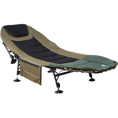 CampFeuer Chaise longue XXL 200 x 81 x 41-98 cm Chaise longue à carpe stable et réglable en hauteur avec 8 pieds Lit de camp pliable, lit de camping, chaise longue de camp, lit de camp, lit de CampFeuer Chaise longue XXL 200 x 81 x 41-98 cm Chaise longue à carpe stable et réglable en hauteur avec 8 pieds Lit de camp pliable, lit de camping, chaise longue de camp, lit de camp, lit de