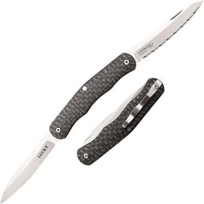 Cold Steel , Lucky Pen Knife Couteau de poche pliant Finition satinée Manche en fibre de carbone Slip Joint, couteau tranchant pour l'extérieur, le camping, la sculpture Cold Steel , Lucky Pen Knife Couteau de poche pliant Finition satinée Manche en fibre de carbone Slip Joint, couteau tranchant pour l'extérieur, le camping, la sculpture