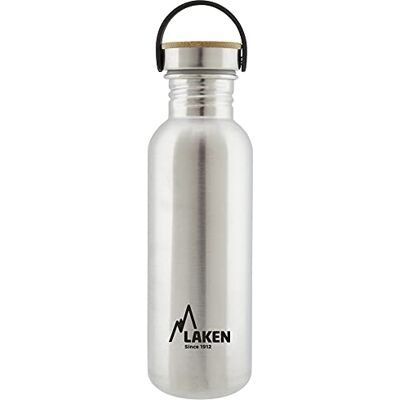 LAKEN Bot. ac. inox Basic 750ml,tapón acero/bambú Silver LAKEN Bot. ac. inox Basic 750ml,tapón acero/bambú Silver