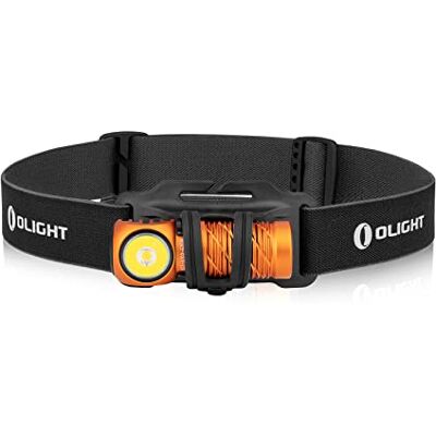 OLIGHT Perun 2 Mini lampe frontale LED 1100 lumens 150 mètres, lampe de poche EDC rechargeable par USB avec lumière rouge, 5 modes d'éclairage Lampe frontale étanche avec bandeau orange OLIGHT Perun 2 Mini lampe frontale LED 1100 lumens 150 mètres, lampe de poche EDC rechargeable par USB avec lumière rouge, 5 modes d'éclairage Lampe frontale étanche avec bandeau orange