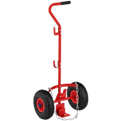 Relaxdays chariot pour bouteilles de gaz, 3 et 5 kg, rouge/noir pneus gonflables, acier Relaxdays chariot pour bouteilles de gaz, 3 et 5 kg, rouge/noir pneus gonflables, acier