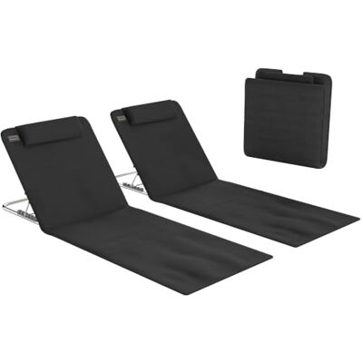 Outsunny Lot de 2 Tapis de Plage rembourré Lot de 2 Matelas de Plage nattes de Plage Dossier inclinable Multi-Positions Sac Transport Inclus métal Polyester PE Outsunny Lot de 2 Tapis de Plage rembourré Lot de 2 Matelas de Plage nattes de Plage Dossier inclinable Multi-Positions Sac Transport Inclus métal Polyester PE