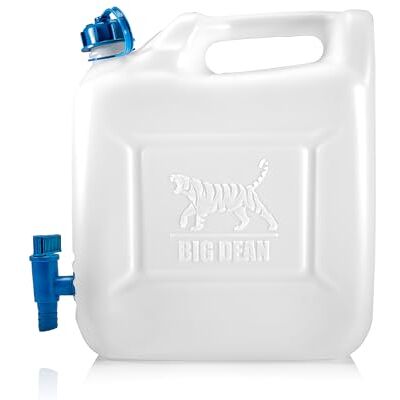 BigDean Bidon d'eau potable de 12 l avec robinet, convient à un usage alimentaire, convient pour 10-12 litres, bidon de voyage de -20 à +70 °C BigDean Bidon d'eau potable de 12 l avec robinet, convient à un usage alimentaire, convient pour 10-12 litres, bidon de voyage de -20 à +70 °C