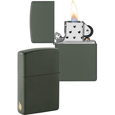 Zippo Briquet tempête, vert mat avec flamme gravée sur le côté, rechargeable, réutilisable, design coupe-vent, boîte cadeau, fabriqué aux États-Unis, exclusivité Amazon Zippo Briquet tempête, vert mat avec flamme gravée sur le côté, rechargeable, réutilisable, design coupe-vent, boîte cadeau, fabriqué aux États-Unis, exclusivité Amazon