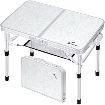 Sportneer Table de camping pliante réglable en hauteur Petite table pliante Table de camping portable (59,9 cm L x 39,9 cm l (2 hauteur)) avec couche en maille pour l'extérieur Sportneer Table de camping pliante réglable en hauteur Petite table pliante Table de camping portable (59,9 cm L x 39,9 cm l (2 hauteur)) avec couche en maille pour l'extérieur