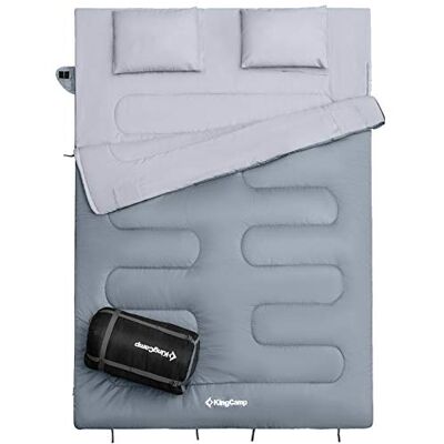 KingCamp Sac de Couchage Double avec 2 Oreillers, Sac de Couchage pour 2 personnes Détachable en Flanelle de Coton Confortable pour Camping Tentes Camion Randonnée Extérieur Intérieur Hiver KingCamp Sac de Couchage Double avec 2 Oreillers, Sac de Couchage pour 2 personnes Détachable en Flanelle de Coton Confortable pour Camping Tentes Camion Randonnée Extérieur Intérieur Hiver