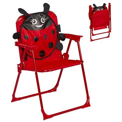 Relaxdays Chaise pliante pour enfant, motif coccinelle, HBT 51,5 x 36 x 37,5 cm, chaise de pique-nique d'extérieur pliable, multicolore Relaxdays Chaise pliante pour enfant, motif coccinelle, HBT 51,5 x 36 x 37,5 cm, chaise de pique-nique d'extérieur pliable, multicolore