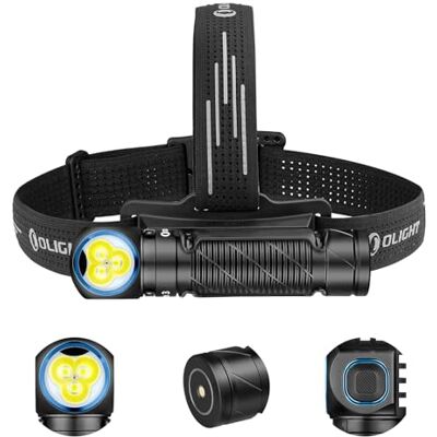 OLIGHT Perun 3 LED Lampe frontale Rechargeable, Lampe frontale super claire de 3000 lumens avec 7 modes d'éclairage, capteur, lumière rouge et bandeau frontal Noir OLIGHT Perun 3 LED Lampe frontale Rechargeable, Lampe frontale super claire de 3000 lumens avec 7 modes d'éclairage, capteur, lumière rouge et bandeau frontal Noir