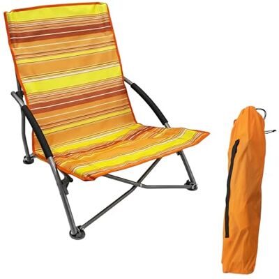 Spetebo Chaise de plage avec sac de transport Orange Housse en Oxford 600D Spetebo Chaise de plage avec sac de transport Orange Housse en Oxford 600D