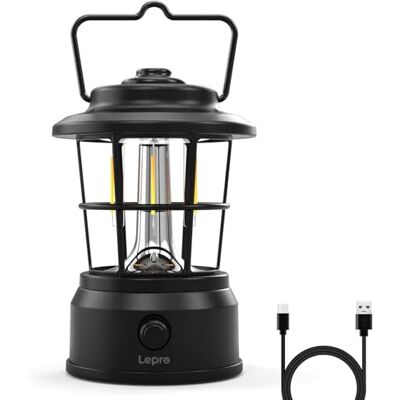 Lepro Lampe Camping Rechargeable, 4 Modes Intensité Variable, Lanterne Camping avec Batterie Externe 3600 mAh, pour Camping, Secours, Garage et Cave Lepro Lampe Camping Rechargeable, 4 Modes Intensité Variable, Lanterne Camping avec Batterie Externe 3600 mAh, pour Camping, Secours, Garage et Cave