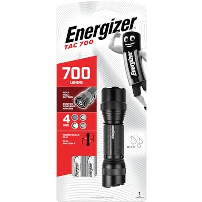 Energizer Lampe de Poche Tactique TAC 700, Éclairage LED, Robuste et Compacte, Piles Incluses Energizer Lampe de Poche Tactique TAC 700, Éclairage LED, Robuste et Compacte, Piles Incluses