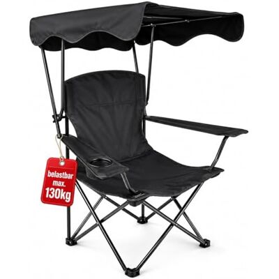 BigDean Chaise de camping avec protection solaire Noir Chaise de camping pliable avec toit pare-soleil porte-gobelet et sac de transport Chaise pliante avec toit Chaise de pêche Chaise pliante de BigDean Chaise de camping avec protection solaire Noir Chaise de camping pliable avec toit pare-soleil porte-gobelet et sac de transport Chaise pliante avec toit Chaise de pêche Chaise pliante de